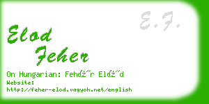 elod feher business card